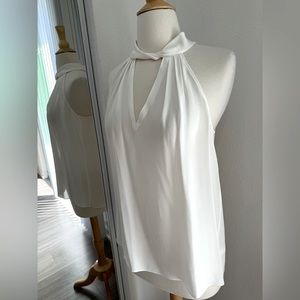 RAMY BROOK Trinity Halter-Neck Sleeveless Blouse Cami Size Small Ivory White